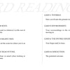 An open book, The Son Tarot by Schiffer Publishing, Ltd., shows Celtic Cross tarot spread instructions: card meanings and positions are on the left page, while a diagram labeled 1–10 illustrates the layout on the right.