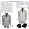 A two-page spread from "Into the Blue: Uniforms of the United States Air Force, 1947 to the Present" by Schiffer Publishing, Ltd. features blue mannequin displays, close-ups of uniform details, and historical insights for collectors.