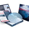 The Tarot Wheel by Schiffer Publishing, Ltd. features a blue cosmic-themed box, a circular tarot reference wheel for easy readings, and an instruction booklet—all inspired by the Rider Waite Tarot.