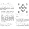 Schiffer Publishing, Ltd.'s Tarot of the Night includes a unique tarot spread guide with self-evaluation instructions, a numbered 1–12 card layout diagram, and explanations for the first four card positions on a light background.
