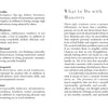 The Mythical Creatures Oracle by Schiffer Publishing, Ltd. features a text page on various mythological creatures and their flaws—such as banshees, centaurs, and griffins—with an essay, “What to Do with Monsters,” from a mythology guidebook.