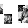 Black and white photos from Masters of Craft (Schiffer Publishing, Ltd.): left, Paul J. Smith with a woman; right, an older woman in a wide-brimmed hat sits beside large pottery.