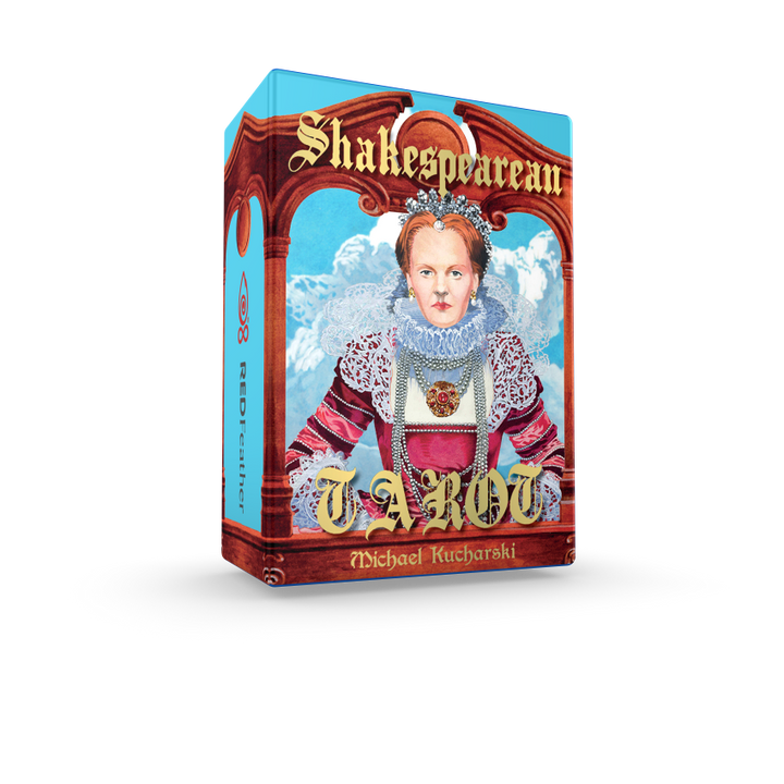 The Shakespearean Tarot by Schiffer Publishing, Ltd. features a regal figure in Elizabethan attire on the box, making it an ideal addition for any Shakespearean Tarot deck collector.