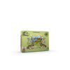 A green box of Carrot Cards by Schiffer Publishing, Ltd., with illustrated rabbits, a mouse, and decorative text reminiscent of a playful bunny tarot, stands against a white background.