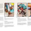 In a clean, organized layout, "Stained Glass for Beginners" by Schiffer Publishing, Ltd. showcases tools like paintbrushes, pliers, scissors, and polish—each photographed with creative glass art tips—ideal for stained glass projects.