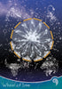 A radiant mandala wheel floats among zodiac constellations in a starry sky, inspired by Rider-Waite art. The Eternal Seeker Oracle by Schiffer Publishing, Ltd. features "Wheel of Time" text and a nautilus shell icon below.