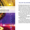 A two-page spread from Schiffer Publishing, Ltd.’s Magical Dimensions Oracle Cards and Activators showcases a cosmic-themed "Activatory Grid Suggestions" page left, and right, a healthy relationships guide with a labeled oracle card spread diagram for intuitive insights.