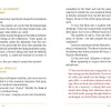 Two pages from The Doors of Somlipith by Schiffer Publishing, Ltd. show illustrated playing cards—the Queen of Hearts as a dragon and the King of Spades as a vampire—with card details, story text, and an orange-highlighted quote on cream paper.
