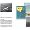 A two-page book spread from Schiffer Publishing, Ltd. features black-and-white and color photos, cockpit views, brochures, and text about the Douglas DC-4, DC-6, and DC-7 commercial airliners.