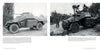 Left: Side view of a WWII German light armored car on cobblestone. Right: Three soldiers work atop similar vehicles in a wooded area. From "German Light Armored Cars of WWII" by Schiffer Publishing, Ltd.