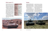 A Schiffer Publishing, Ltd. page compares Cold War-era Leopard 1 tanks from Chile and Ukrainian NATO tanks with outdoor photos, detailed specification tables, and text descriptions.