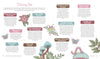 A two-page spread in Schiffer Publishing, Ltd.’s Wild & Whimsical Woodland Coloring Book features coloring tips within text boxes, framed by pastel illustrations of flowers, mushrooms, leaves, butterflies, a bee, and woodland creatures.