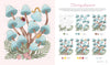 The Wild & Whimsical Woodland Coloring Book by Schiffer Publishing, Ltd. features a coloring guide with blue mushrooms, a yellow snake, pink flowers, and more. Step-by-step images show how to add color and shading in five numbered layers.