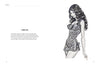 A black and white illustration of a woman with long wavy hair in leopard-print lingerie. Text on the left describes Dorothy's Girls by Schiffer Publishing, Ltd., highlighting its elegant, flattering style inspired by classic pin-up art.