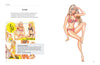 Illustration of a woman in a red and white striped bikini, echoing classic pin-up art, alongside a retro swimsuit ad—just like those featured in "Dorothy's Girls" by Schiffer Publishing, Ltd.