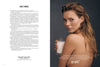 Kate Moss poses bare-shouldered against a dark backdrop, holding a glass of milk with a Milk Mustache. White text reads "got milk?"—all featured in Schiffer Publishing, Ltd.'s “Milk Mustache.”.