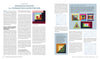 The two-page magazine spread showcases "Designing for Foundation Paper Piecing" by Schiffer Publishing, Ltd., featuring quilt block diagrams, Log Cabin examples, quilting techniques, and step-by-step illustrated instructions.