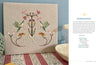 Wild Embroidery" by Schiffer Publishing, Ltd. features two green and pink hummingbirds facing each other among pastel floral and leaf patterns on beige fabric, displayed upright for a nature-inspired touch.