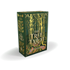 A green box of The Tree Tarot cards from Schiffer Publishing, Ltd., featuring an illustration of tall, mystical trees with golden accents. Inspired by forest wisdom, this beautifully crafted tarot deck displays the creators’ names—Jacqueline Felline and Eluso Gallo—printed below the title.
