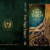 The book cover for The Tree Tarot by Schiffer Publishing, Ltd. showcases bold, swirling tree roots set against a star-filled night sky, reflecting forest wisdom and adorned with gold embellishments on a deep green background.