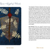 Here’s the revised sentence using your product data: A tarot card titled “Rowan – Knight of Wands” from Schiffer Publishing, Ltd.’s The Tree Tarot deck features a red wand adorned with leaves, golden branches, and white rowan berries set against a dark background. The accompanying text explores the card’s upright and reversed meanings, drawing on forest wisdom to deepen your understanding.