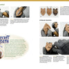 Discover a step-by-step guide with photos from Adventure Whittling by Schiffer Publishing, Ltd., perfect for beginner carving projects. This tutorial demonstrates hands in gloves using wood carving tools to create a wooden wolf face pendant, and includes tips, diagrams for muzzle variations, and advice on finishing touches.