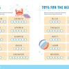 Discover a vibrant puzzle page from the KindKids Awesome Ocean Adventure Puzzle Book by Schiffer Publishing, Ltd.—featuring two columns of scrambled words about tide pools and beach toys, and adorned with playful illustrations of a crab, bucket, shovel, shell, and beach ball. This engaging ocean-themed activity is perfect for summer fun or anyone seeking exciting beach puzzles for kids!.