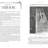 A book spread from Whispers from the Unknown shows the chapter A Taste of Rye on the left and a stone grave marker for Major General Spencer on the right, with text detailing haunted locations and paranormal experiences below each.