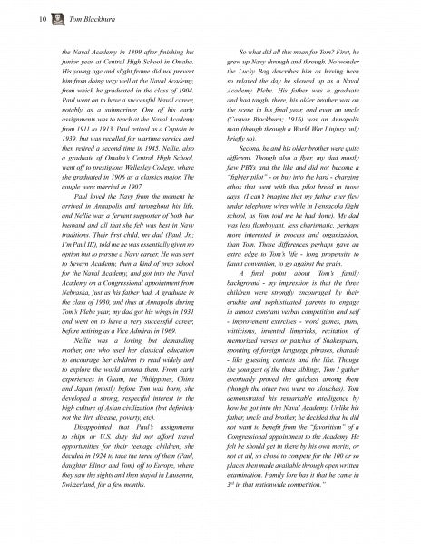 A scanned page from "The Aces of Fighting 17" by Schiffer Publishing, Ltd. with two columns of dense text and a small portrait at the top-left, featuring a man’s early life, achievements, and service with VF-17 flying F4U Corsairs in WWII.