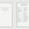 The left page of The WayCard Oracle by Schiffer Publishing, Ltd. displays a Matsuo Bashō quote about time and travelers; the right page is the table of contents with sections like Foreword, Silence, Faith, Love, Taoism, and oracle cards.