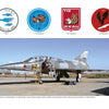 A Marcel Dassault Mirage III aircraft is shown with its cockpit open and maintenance steps in place. Four colorful squadron insignia illustrate its history and developments. Published by Schiffer Publishing, Ltd.