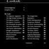 Table of contents page for Schiffer Publishing, Ltd.'s White Witch Tarot: black background, white text, listing Acknowledgments, Using the Deck, The Cards (meditative tarot themes with page numbers), and Conclusion on page 56.