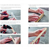 A step-by-step photo guide from Schiffer Publishing, Ltd.'s Marbling shows how to make a rake or comb—essential for marbling—using simple tools and covering measuring, marking, gluing, nailing, and sanding.