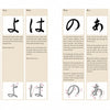 An Introduction to Japanese Calligraphy by Schiffer Publishing, Ltd. teaches you to write five hiragana (よ, は, の, あ, お) with handwritten examples, stroke order diagrams, and step-by-step brush technique instructions.
