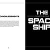 Two black-and-white book pages: the left, titled ACKNOWLEDGMENTS, has a brief note; the right boldly announces CHAPTER ONE THE SPACE SHIP, introducing Schiffer Publishing, Ltd.'s "Aliens, God, and the Bible," a theological exploration of Bible mysteries.