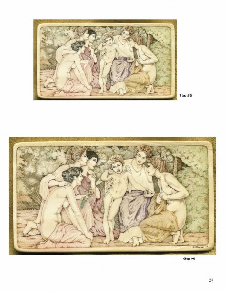 A group of women gathers on a tree, sharing stories and finding inspiration in the artistry and tradition behind scrimshaw as they explore “Advanced Scrimshaw Techniques” from Schiffer Publishing, Ltd.