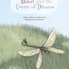 The cover of "Mabel and the Queen of Dreams" by Schiffer Publishing, Ltd. shows a dragonfly carrying a mouse over a grassy field—an enchanting illustrated children's bedtime story with title and creators featured below.