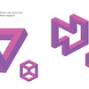 In "Look! Dr. Goodview" by Schiffer Publishing, Ltd., a cartoon character with glasses explores odd pink shapes like the Penrose triangle and impossible cube, teaching that they're optical illusions—objects that trick the eye and can't exist in reality.