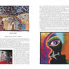 A magazine spread features "Magic & Memories" from Schiffer Publishing, Ltd., showcasing two vibrant quilt artworks—a starry night over a house and a colorful face with airplanes—celebrating the quilting industry's artistry.