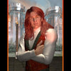The Tarot of the Night by Schiffer Publishing, Ltd. features a digital King of Wands: a long-haired figure in formal attire stands confidently with arms crossed, framed by castle towers and a fiery wand. "King of Wands" appears above and below the illustration.