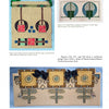 A page features three Arts and Crafts Embroidery items from Schiffer Publishing, Ltd.: two geometric floral embroidered bags and a sunflower motif wall rack, all in muted colors with decorative ribbons.