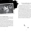 A black and white photo shows four members of The Kids of Widney Junior High performing on stage, singing energetically into microphones, amid musical equipment. From "The Kids of Widney Junior High Take Over the World!" by Schiffer Publishing, Ltd.