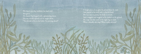 A watercolor scene of underwater plants frames a light blue center, with white poetic text on both sides, capturing the magic of "The Lobsters' Night Before Christmas" from Schiffer Publishing, Ltd.