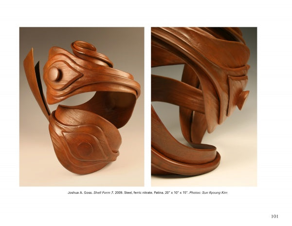 Ironwork Today 3 from Schiffer Publishing, Ltd. features stunning photography of smooth, abstract iron sculptures with curving forms and intricate details, showcasing artistry reminiscent of skilled blacksmith work against simple backdrops.