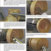 Turning Boxes with Friction-Fitted Lids" by Schiffer Publishing, Ltd. is a woodworking guide featuring step-by-step instructions and close-up photos on shaping and chiseling round capsule boxes on a lathe.