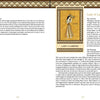 An open book spread from The Minoan Tarot by Schiffer Publishing, Ltd. shows both pages with a decorative border; the right page features the Lady of Labrys card, depicting a woman with axes and text about ancient Crete.