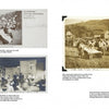 A two-page book spread in Frances L. Goodrich's Coverlet and Counterpane Drafts (Schiffer Publishing) shows text and black-and-white photos of social gatherings, outdoor events, a sign for Alabama College Students, plus captions about Appalachian weaving inspiration.