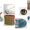 A collage of colorful paper jewelry and crafts from Schiffer Publishing, Ltd.'s Paper Jewelry features bracelets, necklaces, and decor in striped and spiral designs. Creative jewelry making projects are shown with PROJECTS on the left.