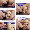 A step-by-step collage from Tom Wolfe Carves Egg Heads & Other “Eggcellent” Things by Schiffer Publishing, Ltd. shows hands carving wooden faces, with tool close-ups and printed instructions—a great guide for aspiring caricature carvers.