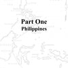 A grayscale map of the Philippines with "Part One Philippines" in bold at center, set against nearby regions—evoking WWII air combat by the 5th Fighter Command. From Schiffer Publishing, Ltd.: The 5th Fighter Command in World War II.